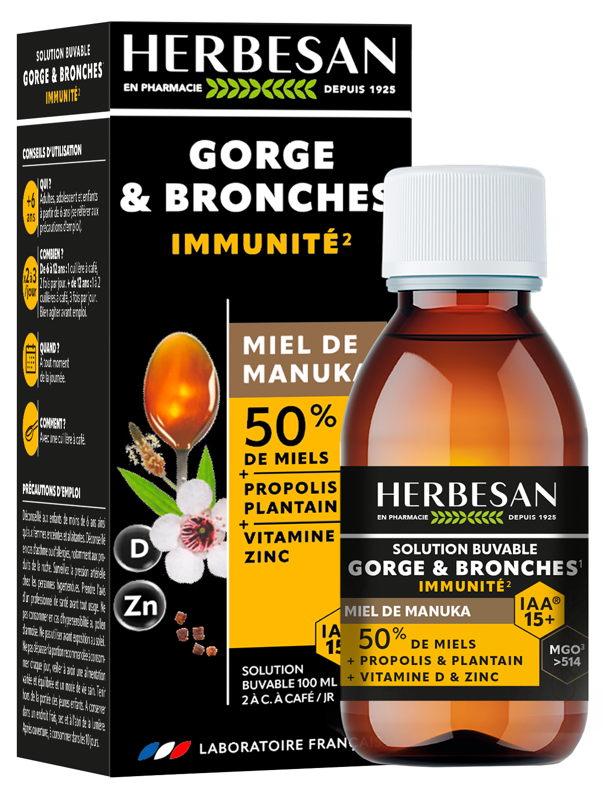 SOLUTION BUVABLE GORGE ET BRONCHES