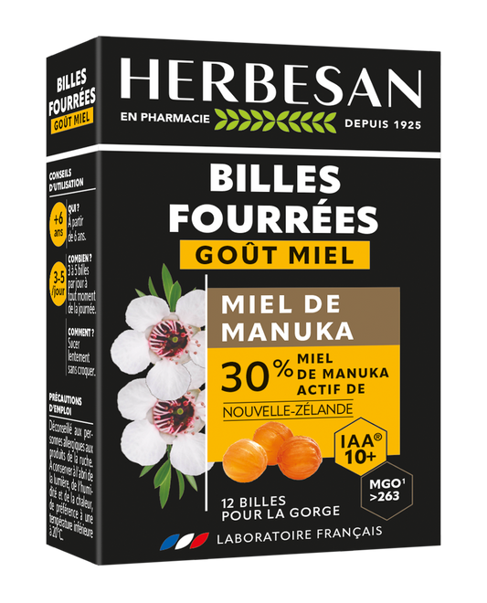 BILLES FOURREES MIEL DE MANUKA IAA10+